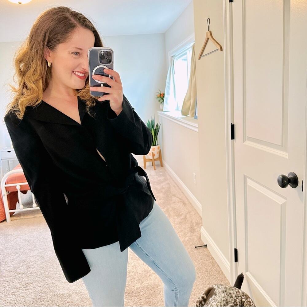 Oscar De La Renta Black Blazer Jacket Medium